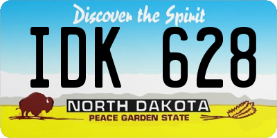 ND license plate IDK628