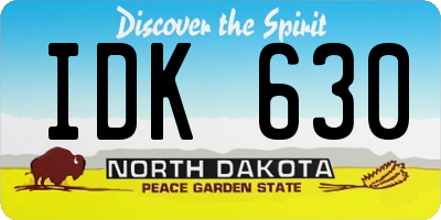 ND license plate IDK630