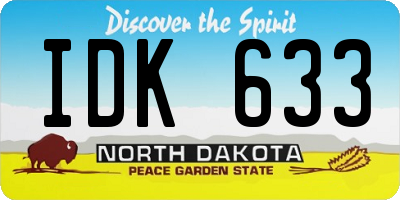 ND license plate IDK633