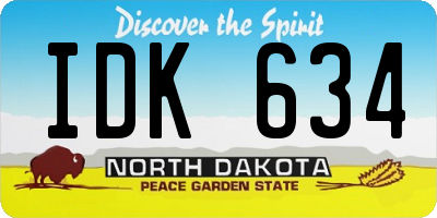 ND license plate IDK634