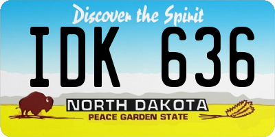 ND license plate IDK636