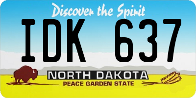 ND license plate IDK637