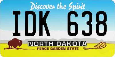 ND license plate IDK638