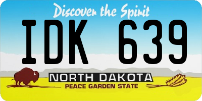 ND license plate IDK639