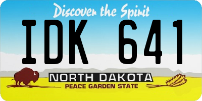 ND license plate IDK641
