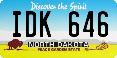 ND license plate IDK646