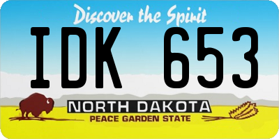 ND license plate IDK653