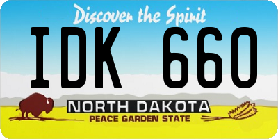 ND license plate IDK660