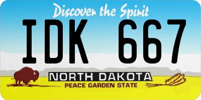 ND license plate IDK667