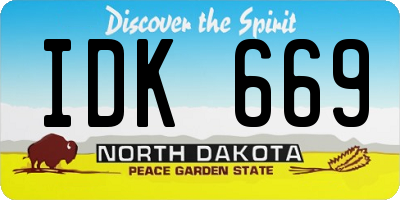 ND license plate IDK669
