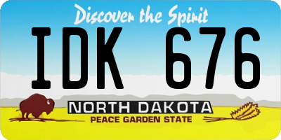 ND license plate IDK676