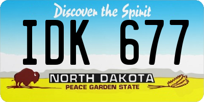 ND license plate IDK677