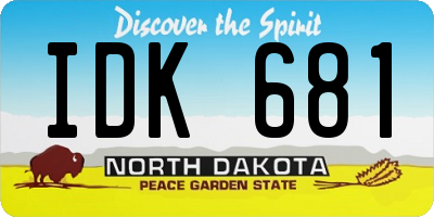 ND license plate IDK681