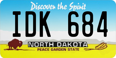 ND license plate IDK684