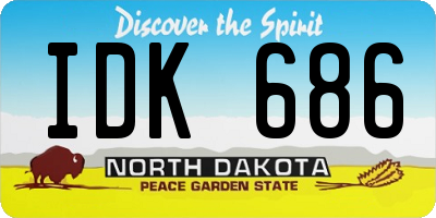 ND license plate IDK686
