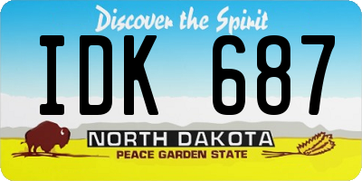 ND license plate IDK687