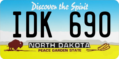 ND license plate IDK690