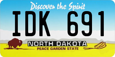 ND license plate IDK691