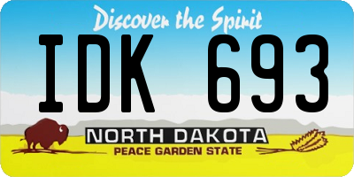 ND license plate IDK693
