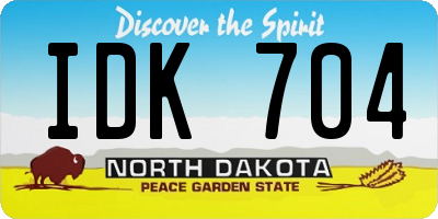 ND license plate IDK704