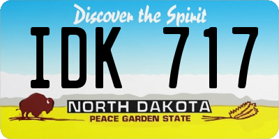 ND license plate IDK717