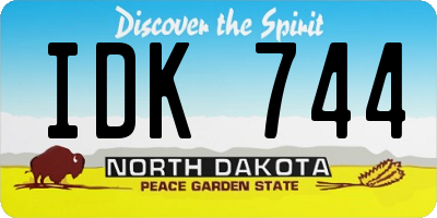 ND license plate IDK744