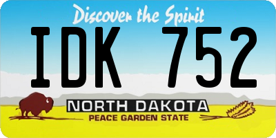 ND license plate IDK752