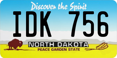 ND license plate IDK756