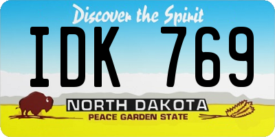 ND license plate IDK769