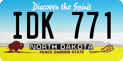 ND license plate IDK771