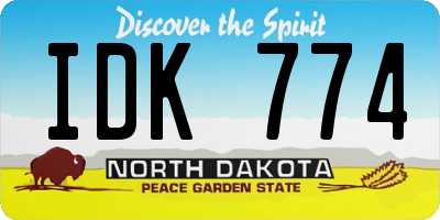 ND license plate IDK774