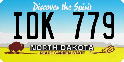ND license plate IDK779
