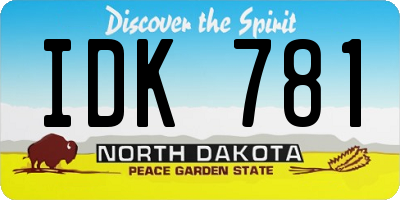 ND license plate IDK781