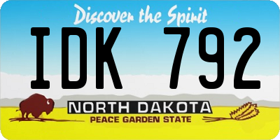 ND license plate IDK792