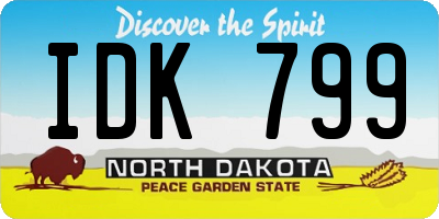 ND license plate IDK799