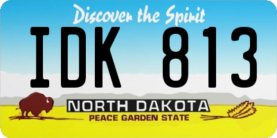ND license plate IDK813