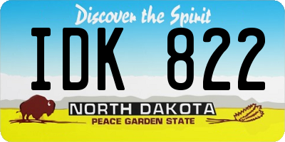 ND license plate IDK822