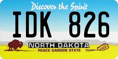 ND license plate IDK826