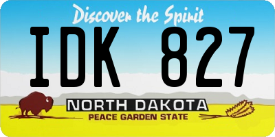 ND license plate IDK827