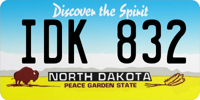 ND license plate IDK832