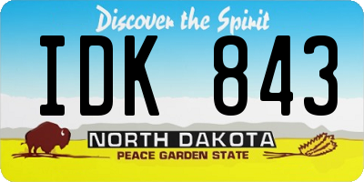 ND license plate IDK843