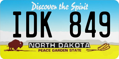 ND license plate IDK849
