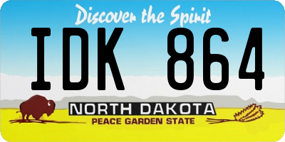 ND license plate IDK864