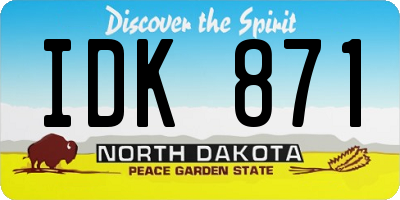 ND license plate IDK871