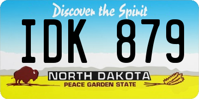 ND license plate IDK879