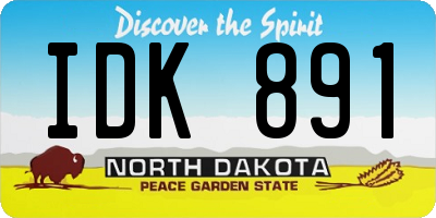 ND license plate IDK891