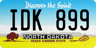ND license plate IDK899