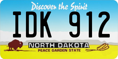 ND license plate IDK912