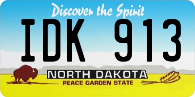 ND license plate IDK913