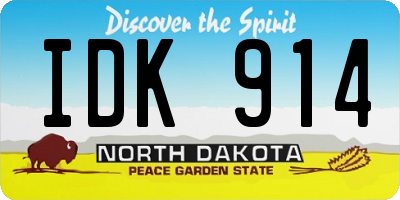 ND license plate IDK914